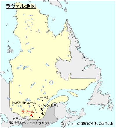 ケベック州ラヴァル地図