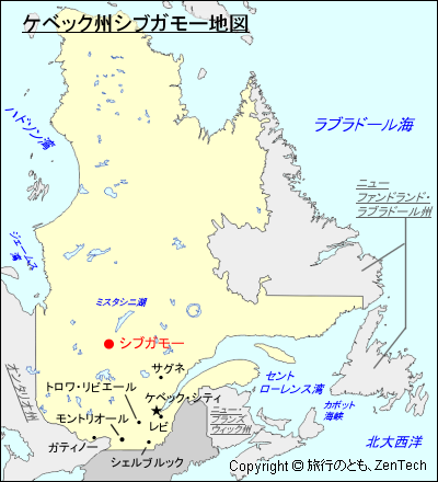 ケベック州シブガモー地図