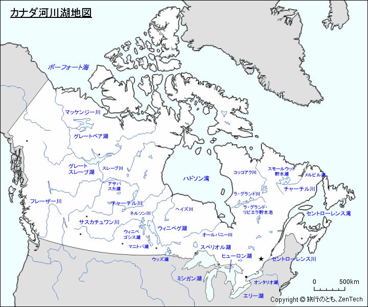 カナダ河川湖地図 旅行のとも Zentech
