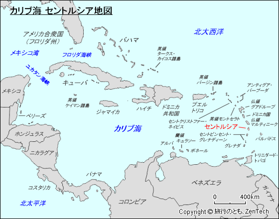 カリブ海 セントルシア地図