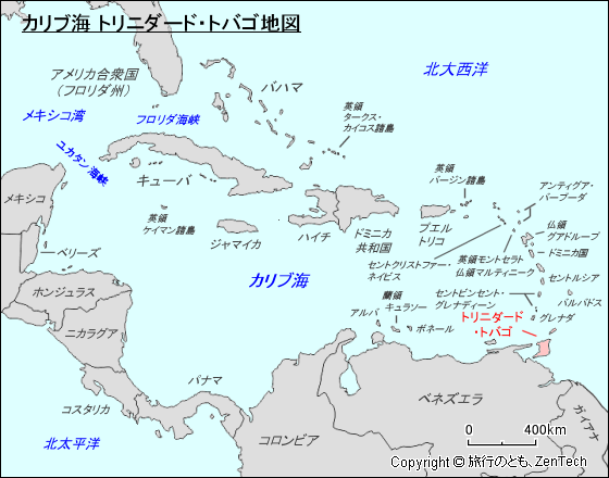 カリブ海 トリニダード・トバゴ地図