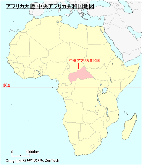 アフリカ大陸 中央アフリカ共和国地図