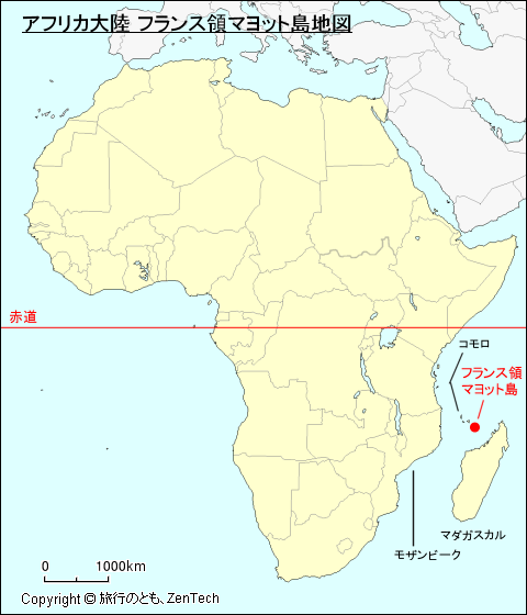 アフリカ大陸 フランス領マヨット島地図