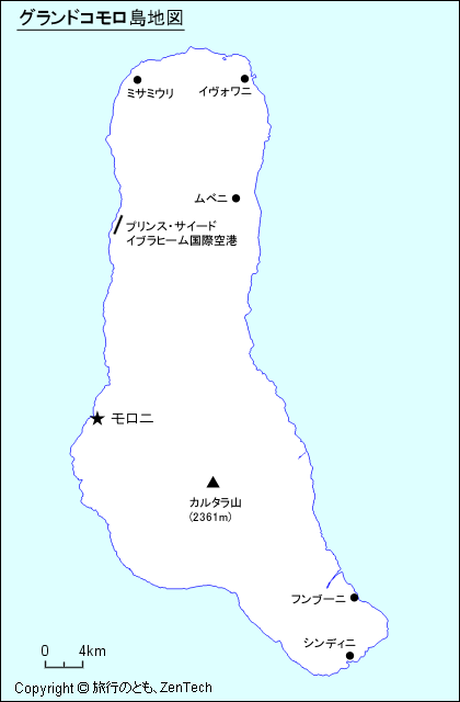 グランドコモロ島地図
