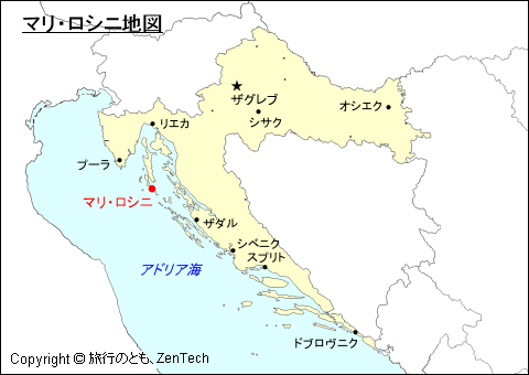 クロアチアにおけるマリ・ロシニ地図