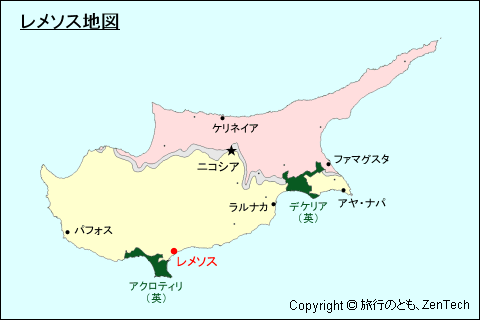 キプロスにおけるリマソール地図
