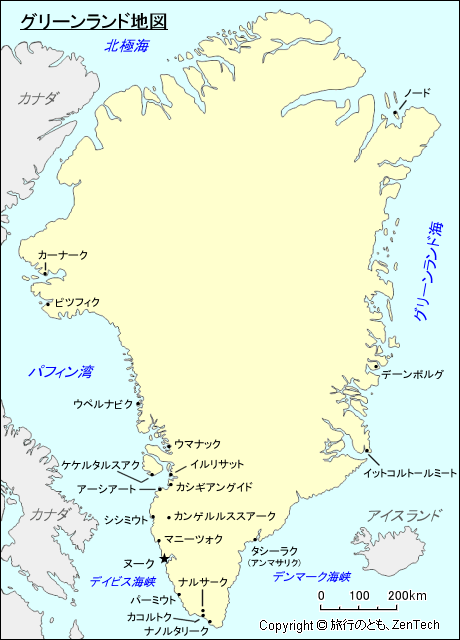 グリーンランド地図