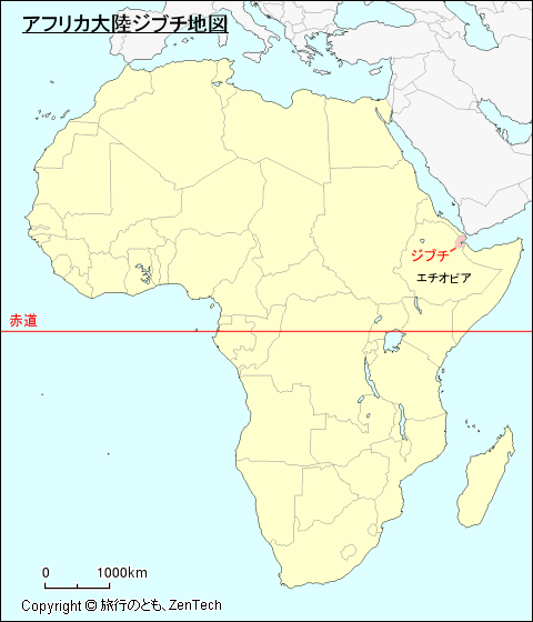 アフリカ大陸ジブチ地図