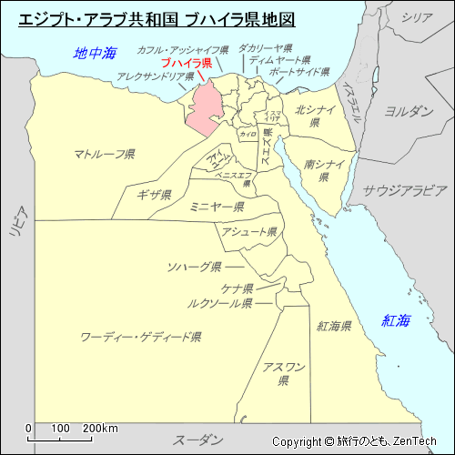 エジプト・アラブ共和国 ブハイラ県地図
