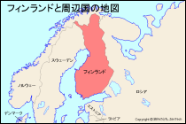 フィンランドと周辺国の地図