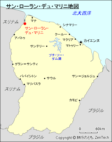 サン＝ローラン＝デュ＝マロニ地図