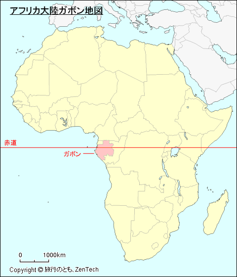 アフリカ大陸ガボン地図