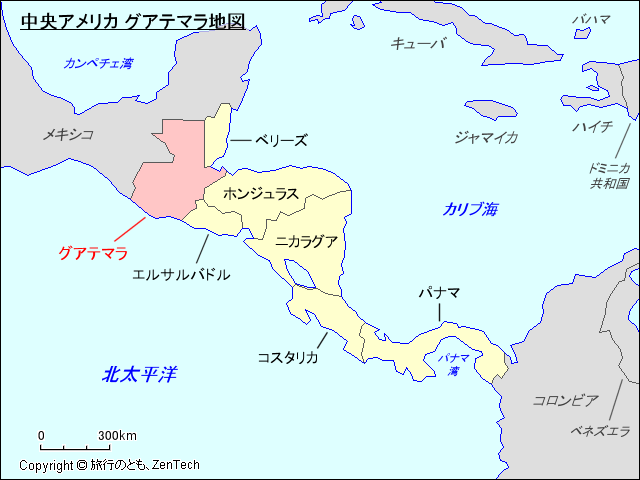 中央アメリカ グアテマラ地図