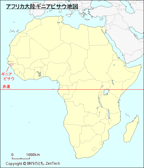アフリカ大陸ギニアビサウ地図