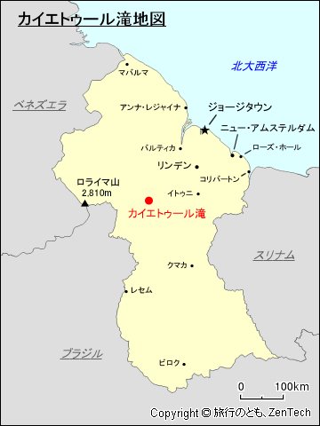 カイエトゥール滝地図