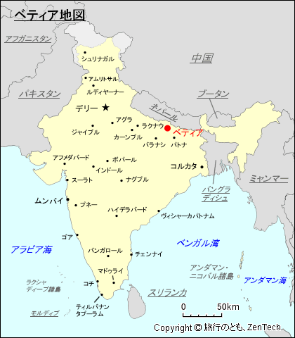 ベティア地図