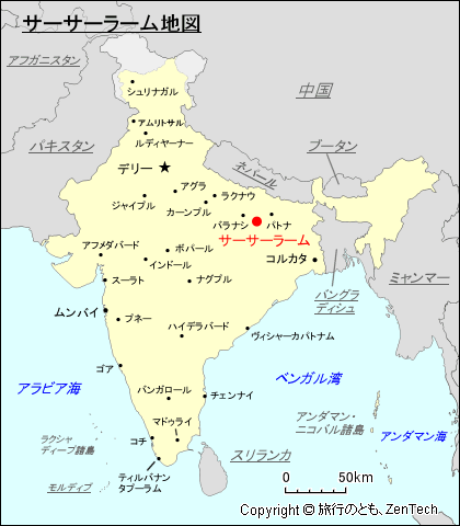 サーサーラーム地図