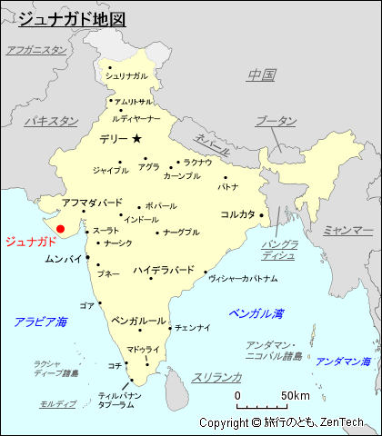 ジュナガド地図