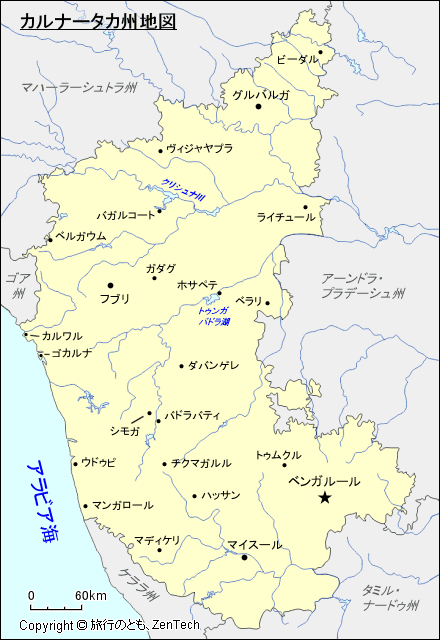 カルナータカ州地図