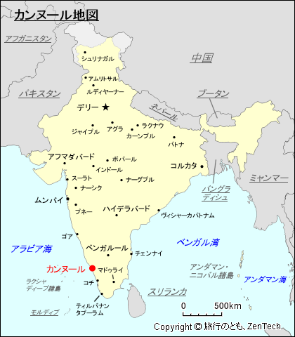 カンヌール地図