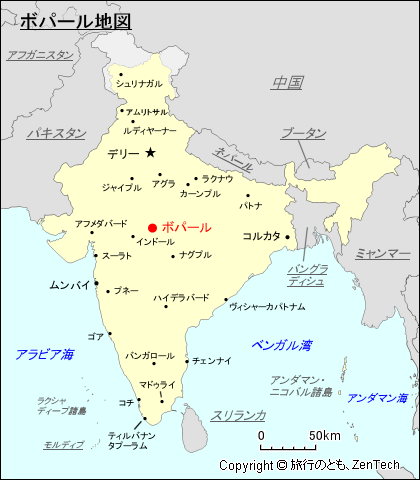 ボパール地図