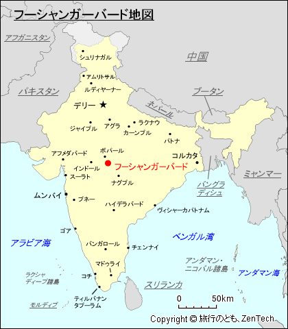 フーシャンガーバード地図