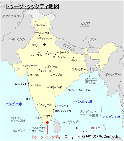 トゥーットゥックディ地図