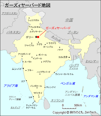 ガーズィヤーバード地図