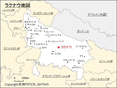 インド ラクナウ地図 旅行のとも Zentech