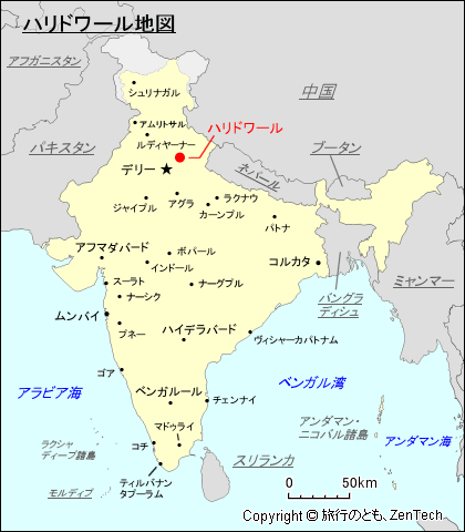 ハリドワール地図