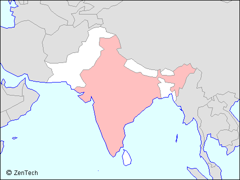 南アジアにおけるインド地図