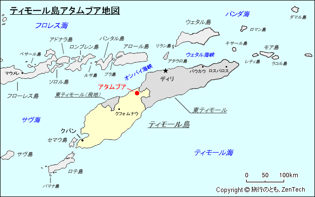 ティモール島アタムブア地図