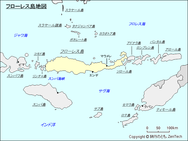 フローレス島地図