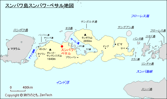 スンバワ島スンバワ・ベサル地図