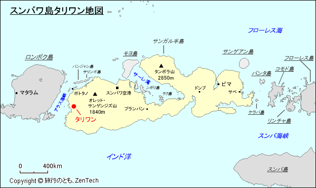 スンバワ島タリワン地図