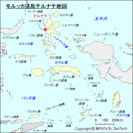 モルッカ諸島テルナテ地図