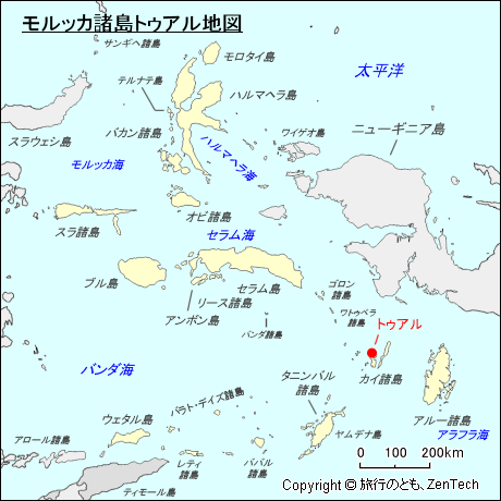 モルッカ諸島トゥアル地図