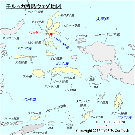 モルッカ諸島ウェダ地図