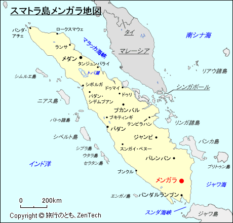 スマトラ島メンガラ地図