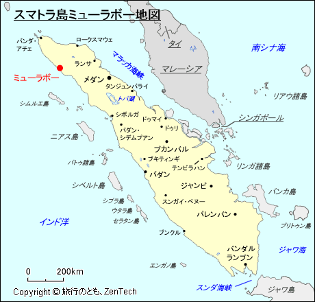 スマトラ島ミューラボー地図