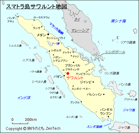 スマトラ島サワルント地図