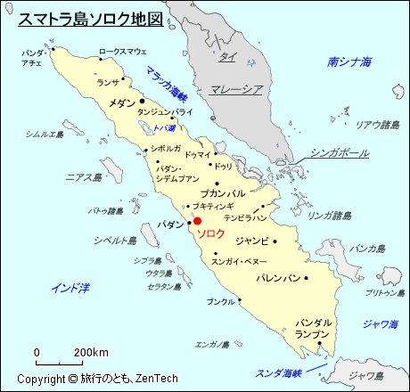 スマトラ島ソロク地図