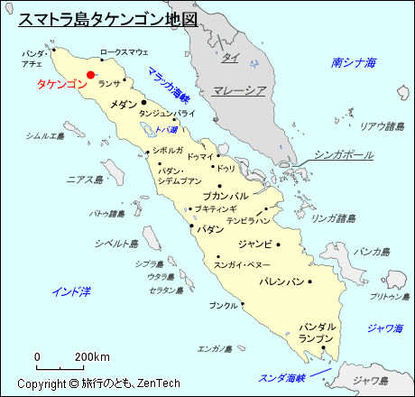 スマトラ島タケンゴン地図