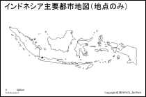 インドネシア主要都市地図（地点のみ）