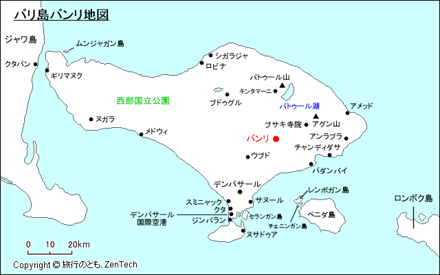 バリ島バンリ地図