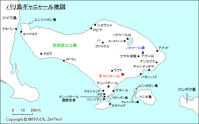 バリ島ギャニャール地図