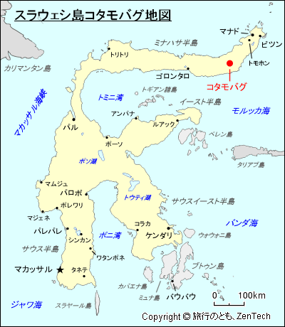 スラウェシ島コタモバグ地図