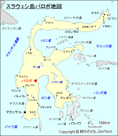 スラウェシ島パロポ地図