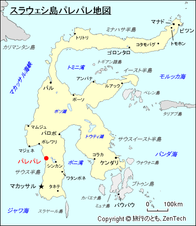 スラウェシ島パレパレ地図