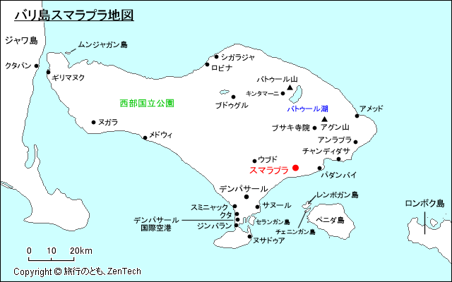 バリ島スマラプラ地図